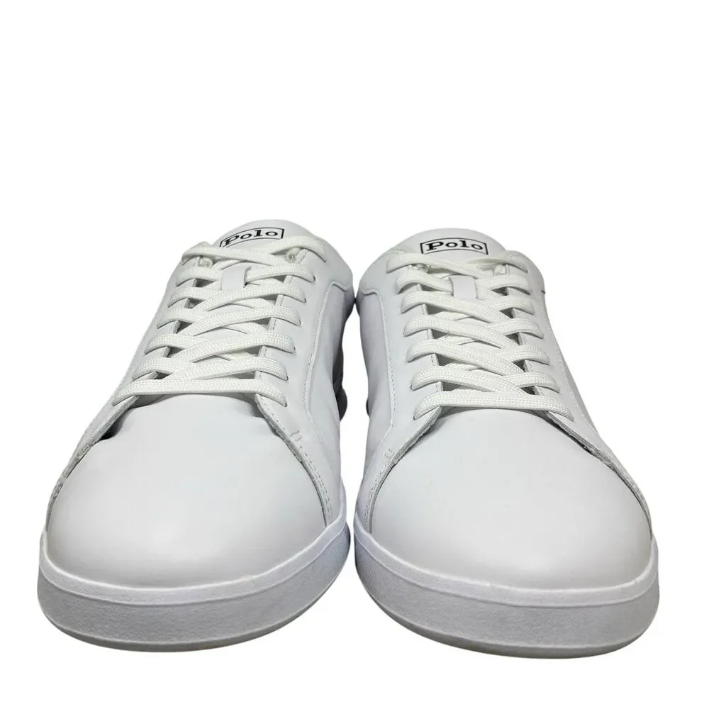 Ralph Lauren‎ Sneakers Mens 13 D White Nappa Leather Heritage Court Black Pony
